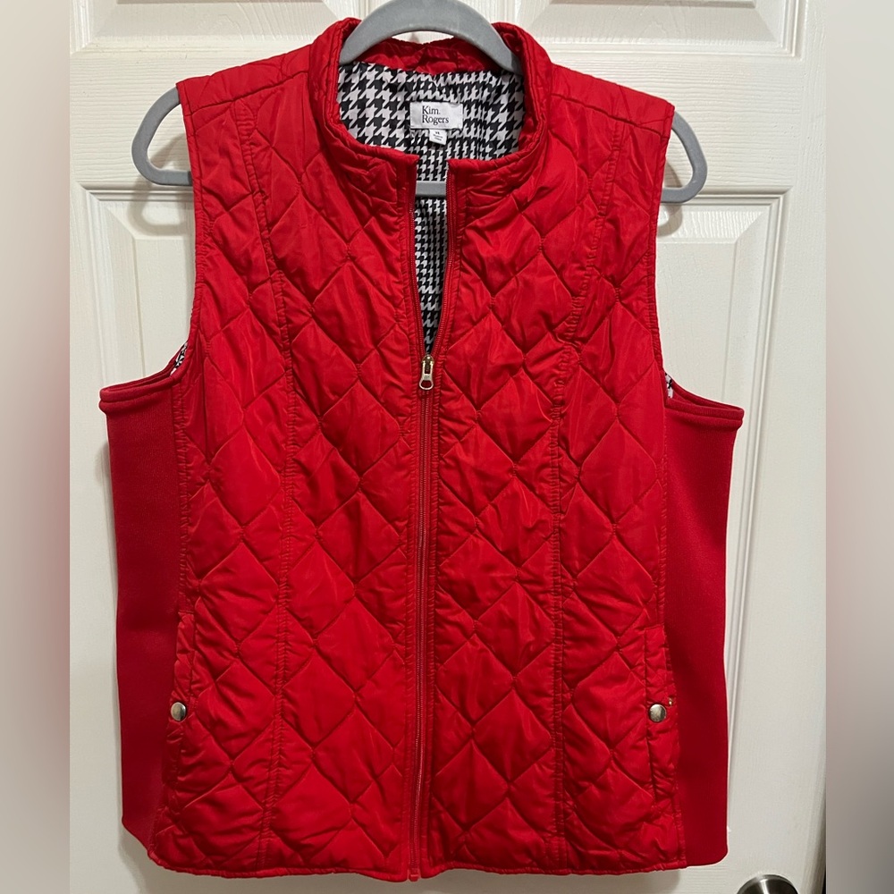 Karen Scott Red Quilted Vest